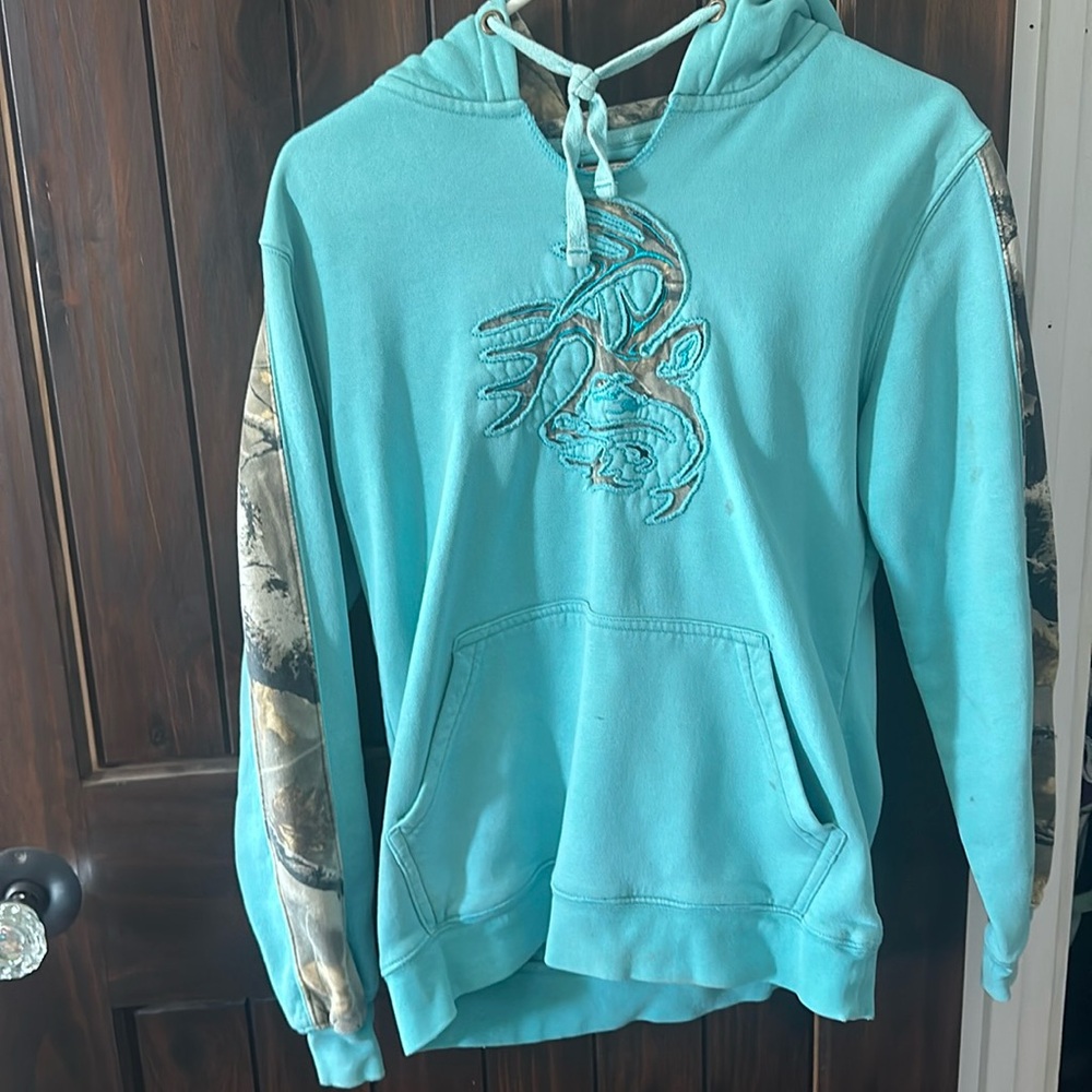 teal hunting hoodie
